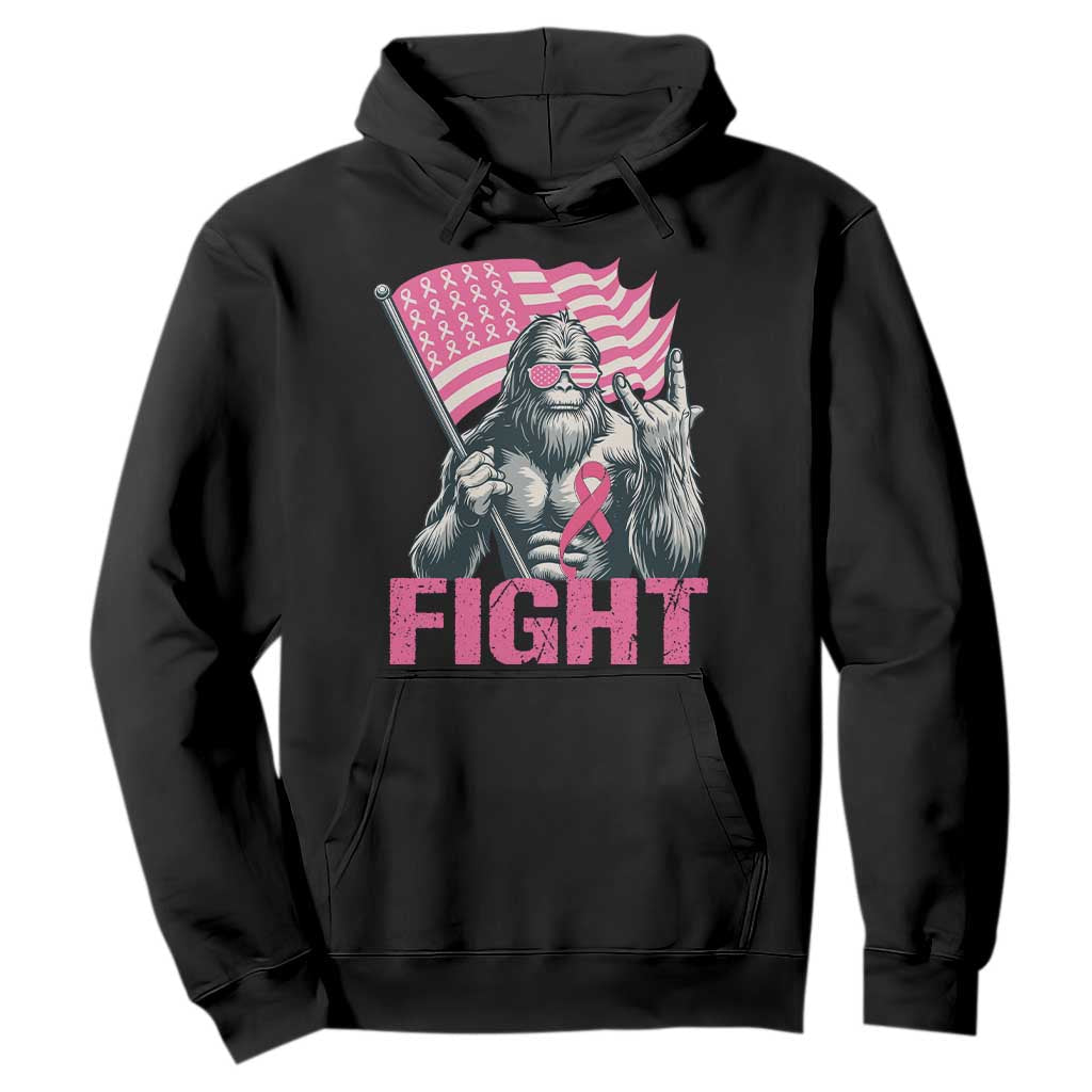 Funny Bigfoot Breast Cancer Awareness Hoodie Fight Pink Ribbon TS11 Black Print Your Wear