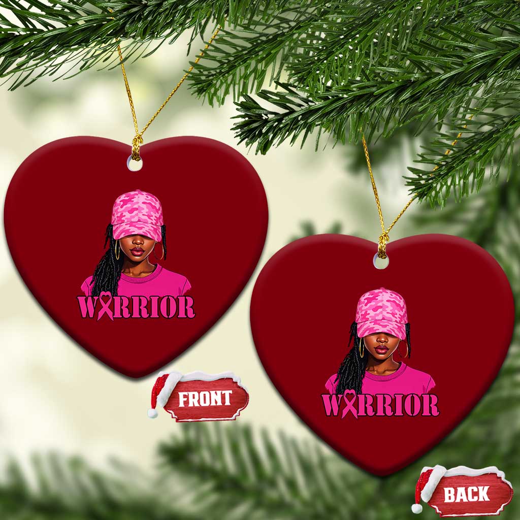 African American Warrior Breast Cancer Ceramic Ornament Pink Ribbon TS11 Print Your Wear