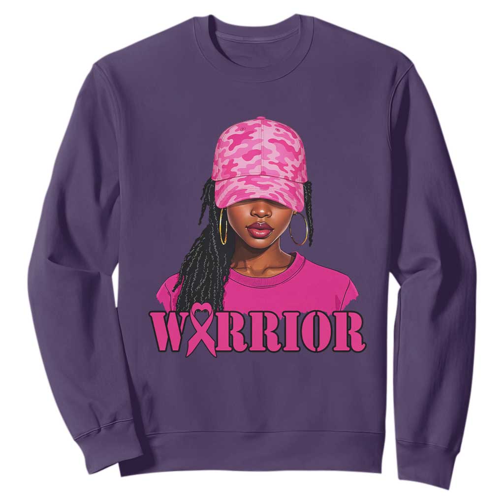 African American Warrior Breast Cancer Sweatshirt Pink Ribbon TS11 Purple Print Your Wear