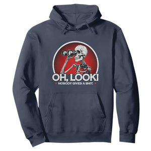 Oh Look Nobody Gives A Shit Hoodie Funny Sarcastic Humor Skeleton TS11 Navy Print Your Wear