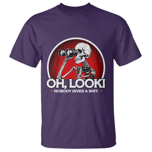Oh Look Nobody Gives A Shit T Shirt Funny Sarcastic Humor Skeleton TS11 Purple Print Your Wear