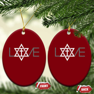 Love Jewish Messianic Christian Cross Star Of David Ceramic Ornament TS11 Print Your Wear