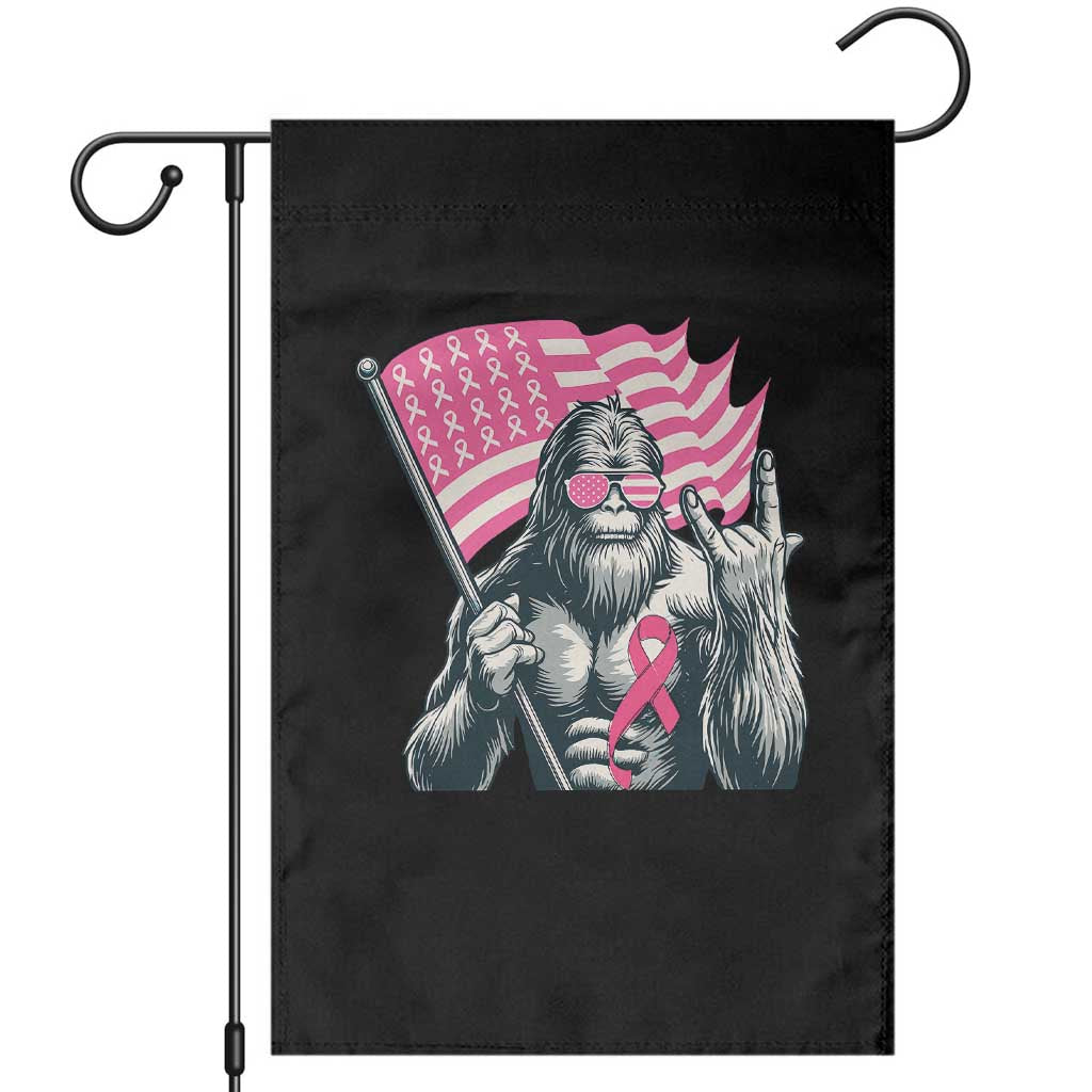 Funny Bigfoot Breast Cancer Awareness Garden Flag Sasquatch Pink Ribbon TS11 Black Print Your Wear