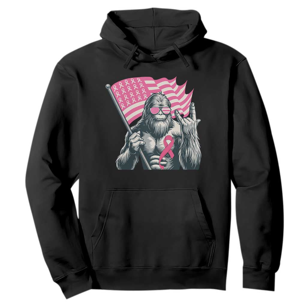 Funny Bigfoot Breast Cancer Awareness Hoodie Sasquatch Pink Ribbon TS11 Black Print Your Wear