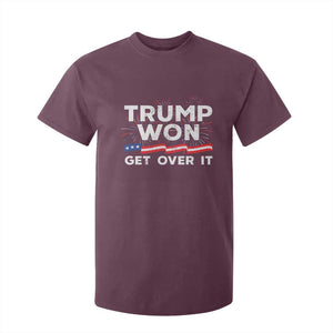 Trump Won Get Over It T Shirt For Kid US Election 2024 American Flag TS11 Maroon Print Your Wear