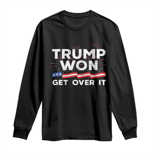 Trump Won Get Over It Long Sleeve Shirt US Election 2024 American Flag TS11 Black Print Your Wear