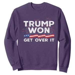 Trump Won Get Over It Sweatshirt US Election 2024 American Flag TS11 Purple Print Your Wear