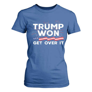 Trump Won Get Over It T Shirt For Women US Election 2024 American Flag TS11 Royal Blue Print Your Wear