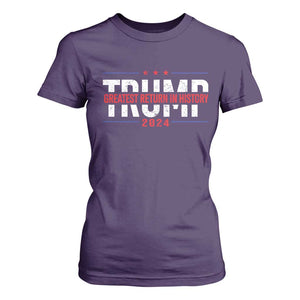 Trump Supporter T Shirt For Women Trump Greatest Return In History 2024 TS11 Purple Print Your Wear