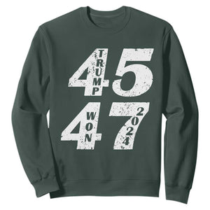 Trump For President Sweatshirt Trump Won 45 47 US Election 2024 TS11 Dark Forest Green Print Your Wear