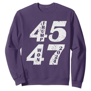 Trump For President Sweatshirt Trump Won 45 47 US Election 2024 TS11 Purple Print Your Wear