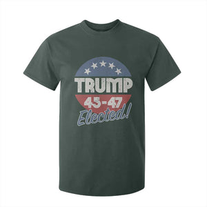 Trump For President T Shirt For Kid Trump Elected 45 47 American Flag TS11 Dark Forest Green Print Your Wear