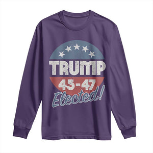 Trump For President Long Sleeve Shirt Trump Elected 45 47 American Flag TS11 Purple Print Your Wear