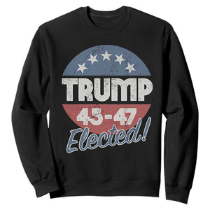 Trump For President Sweatshirt Trump Elected 45 47 American Flag TS11 Black Print Your Wear