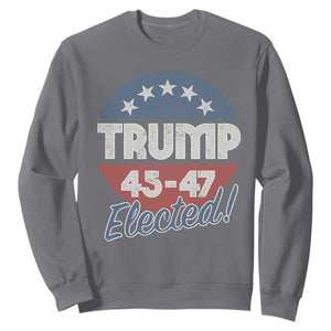 Trump For President Sweatshirt Trump Elected 45 47 American Flag TS11 Charcoal Print Your Wear