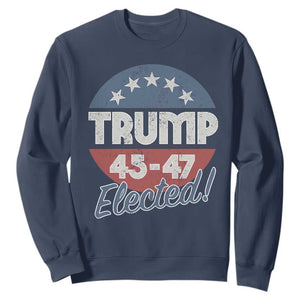 Trump For President Sweatshirt Trump Elected 45 47 American Flag TS11 Navy Print Your Wear