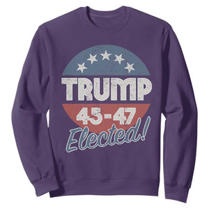 Trump For President Sweatshirt Trump Elected 45 47 American Flag TS11 Purple Print Your Wear