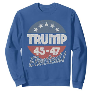 Trump For President Sweatshirt Trump Elected 45 47 American Flag TS11 Royal Blue Print Your Wear