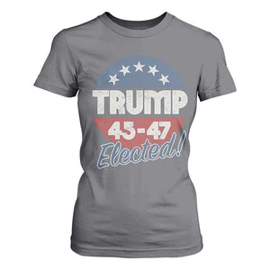 Trump For President T Shirt For Women Trump Elected 45 47 American Flag TS11 Charcoal Print Your Wear