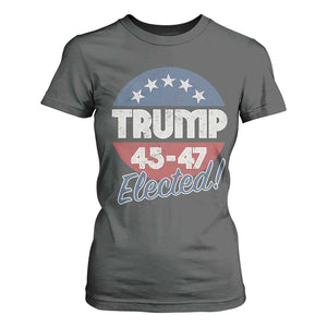 Trump For President T Shirt For Women Trump Elected 45 47 American Flag TS11 Dark Heather Print Your Wear