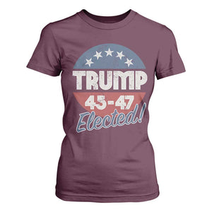 Trump For President T Shirt For Women Trump Elected 45 47 American Flag TS11 Maroon Print Your Wear