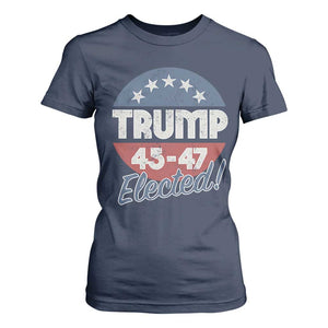 Trump For President T Shirt For Women Trump Elected 45 47 American Flag TS11 Navy Print Your Wear