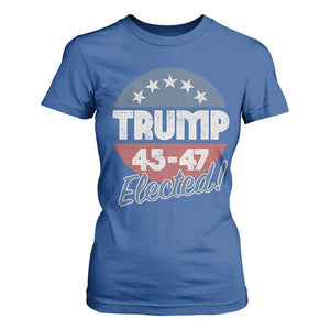 Trump For President T Shirt For Women Trump Elected 45 47 American Flag TS11 Royal Blue Print Your Wear