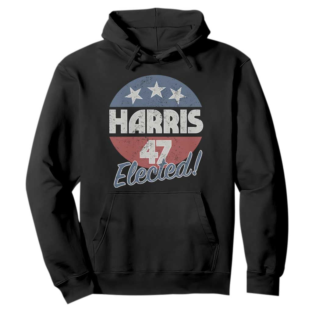 Harris For President Hoodie Harris Elected 47 American Flag TS11 Black Print Your Wear