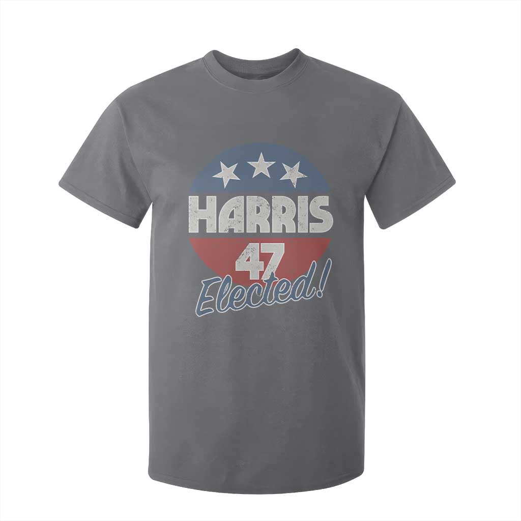 Harris For President T Shirt For Kid Harris Elected 47 American Flag TS11 Charcoal Print Your Wear