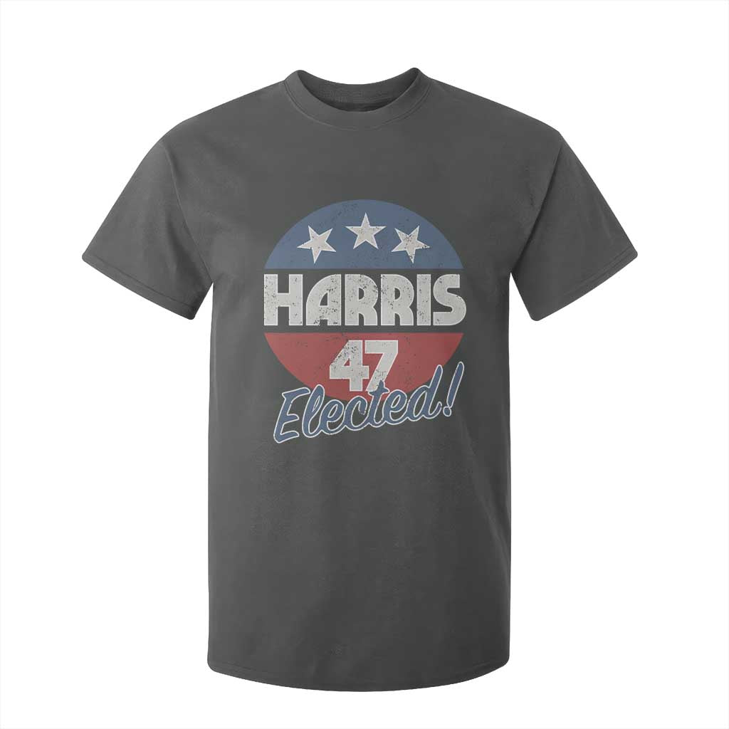 Harris For President T Shirt For Kid Harris Elected 47 American Flag TS11 Dark Heather Print Your Wear