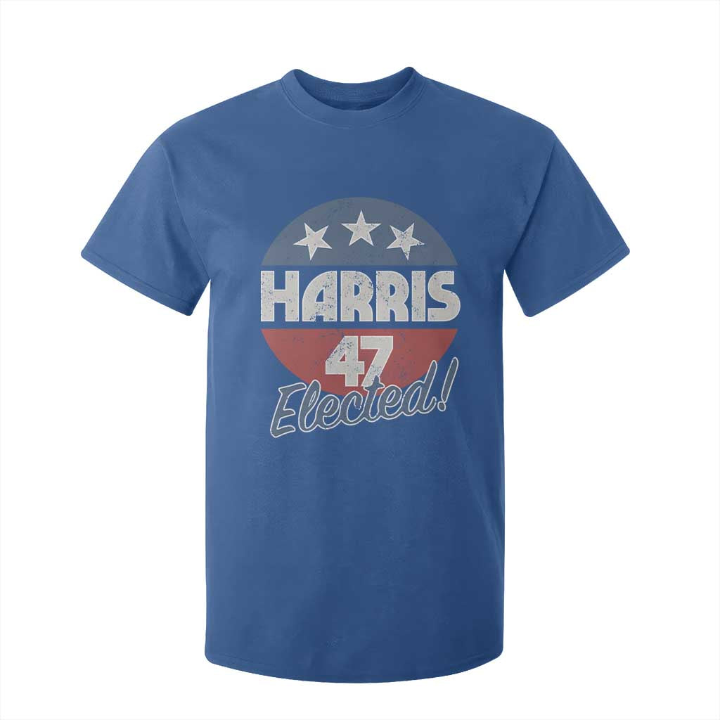 Harris For President T Shirt For Kid Harris Elected 47 American Flag TS11 Royal Blue Print Your Wear