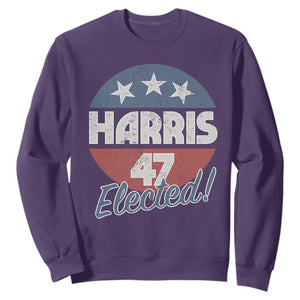 Harris For President Sweatshirt Harris Elected 47 American Flag TS11 Purple Print Your Wear