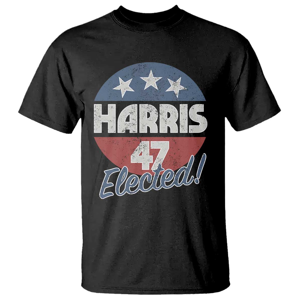 Harris For President T Shirt Harris Elected 47 American Flag TS11 Black Print Your Wear