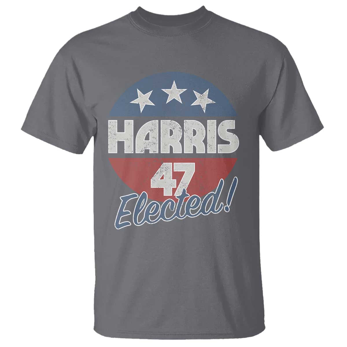 Harris For President T Shirt Harris Elected 47 American Flag TS11 Charcoal Print Your Wear