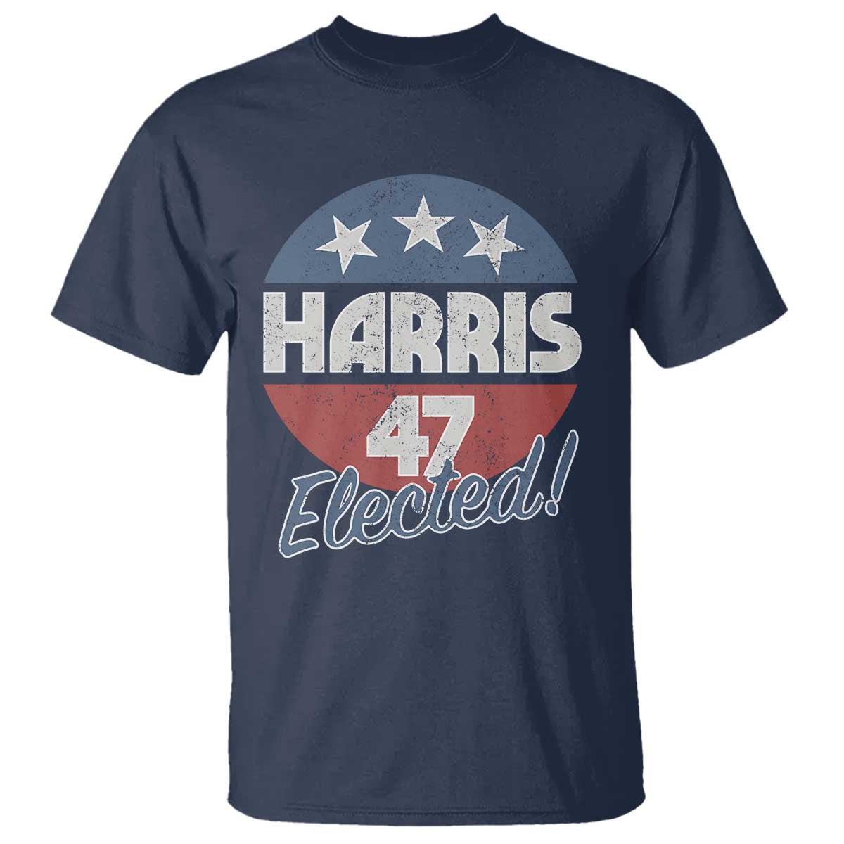 Harris For President T Shirt Harris Elected 47 American Flag TS11 Navy Print Your Wear