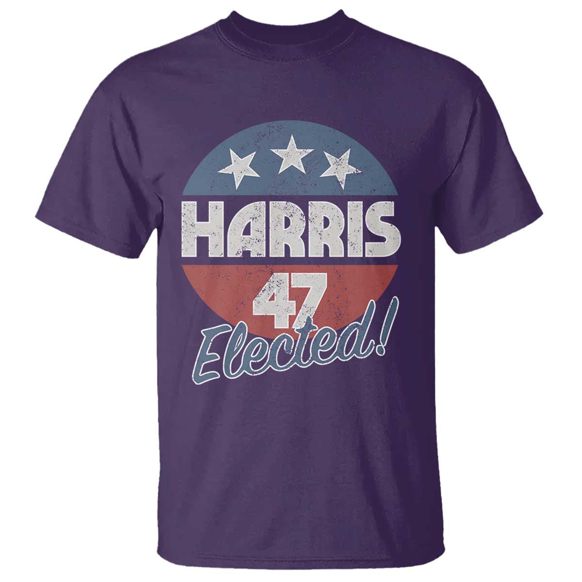 Harris For President T Shirt Harris Elected 47 American Flag TS11 Purple Print Your Wear