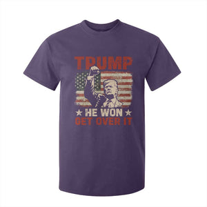 Trump Won 2024 T Shirt For Kid He Won Get Over It Vintage American Flag TS11 Purple Print Your Wear