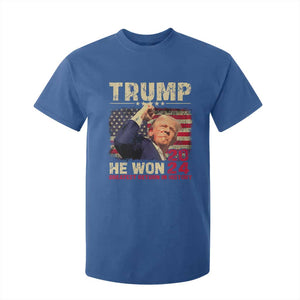 Trump Won 2024 T Shirt For Kid He Won Greatest Return In History The 47th US President TS11 Royal Blue Print Your Wear