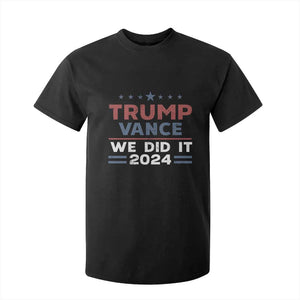 Trump Vance We Did It 2024 T Shirt For Kid Trump Won President 45 47 American Flag TS11 Black Print Your Wear