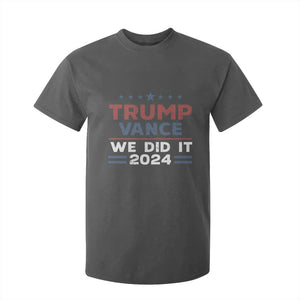 Trump Vance We Did It 2024 T Shirt For Kid Trump Won President 45 47 American Flag TS11 Dark Heather Print Your Wear