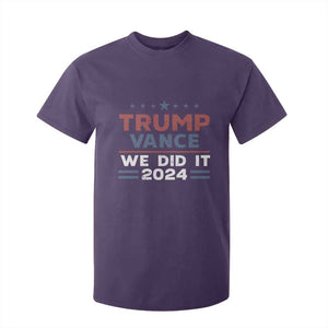 Trump Vance We Did It 2024 T Shirt For Kid Trump Won President 45 47 American Flag TS11 Purple Print Your Wear