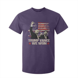 Trump Vance We Won 2024 T Shirt For Kid The 47th US President Betsy American Flag TS11 Purple Print Your Wear