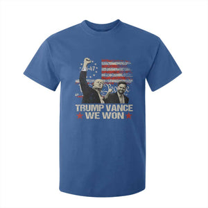 Trump Vance We Won 2024 T Shirt For Kid The 47th US President Betsy American Flag TS11 Royal Blue Print Your Wear