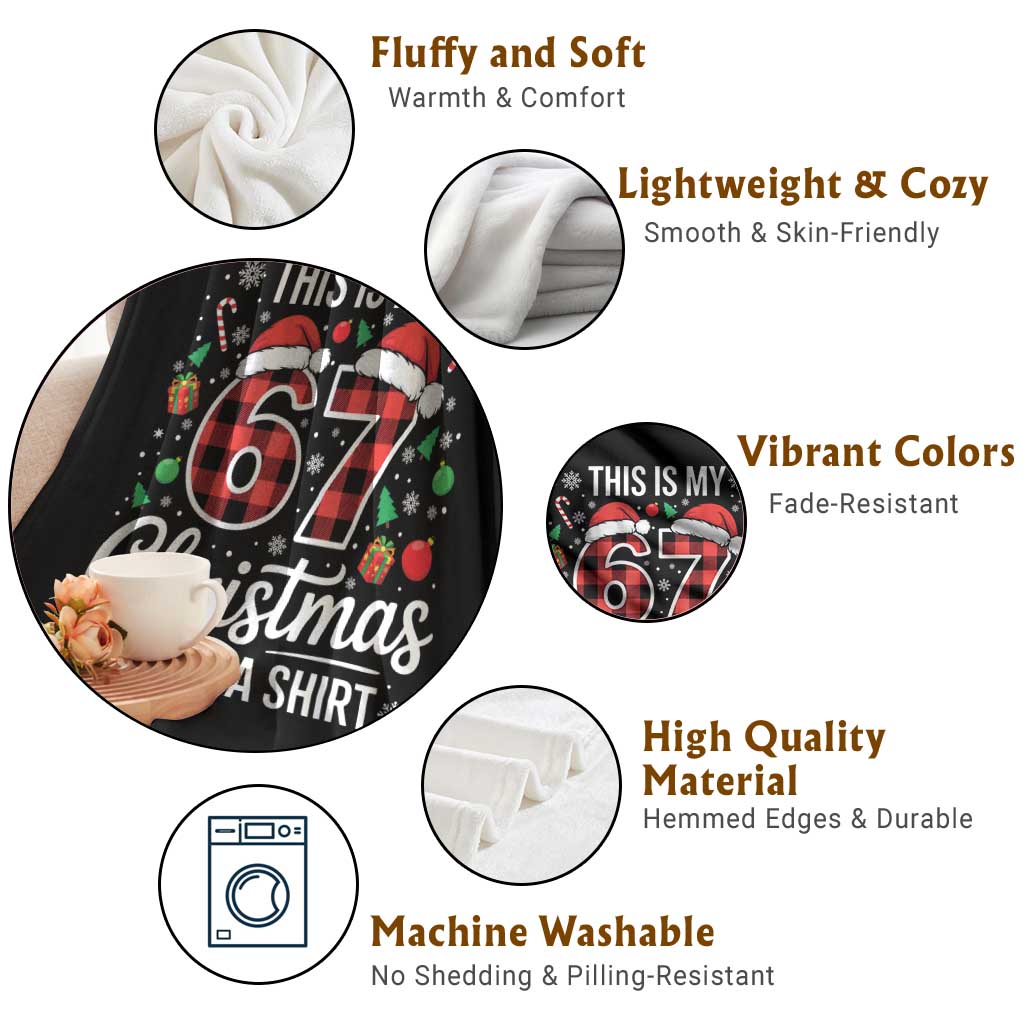 This Is My 67 Christmas Pajama Throw Blanket Six Seven Meme Xmas TS11 Print Your Wear