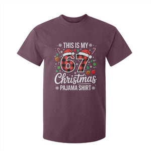 This Is My 67 Christmas Pajama T Shirt For Kid Six Seven Meme Xmas TS11 Maroon Print Your Wear