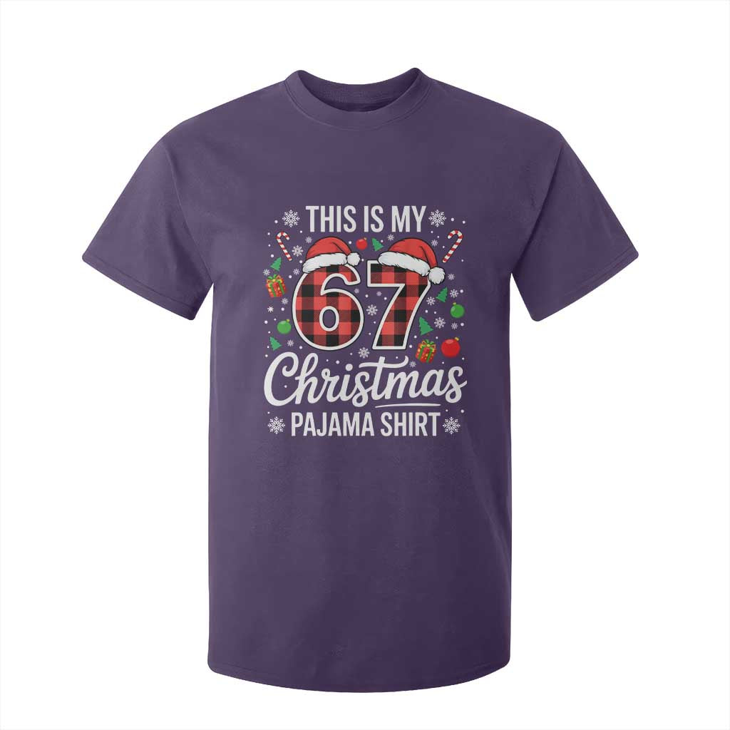 This Is My 67 Christmas Pajama T Shirt For Kid Six Seven Meme Xmas TS11 Purple Print Your Wear