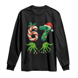 Funny Six Seven Christmas 67 Meme Gen Alpha Slang Elf Hands Long Sleeve Shirt TS11 Black Print Your Wear