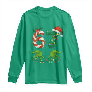 Funny Six Seven Christmas 67 Meme Gen Alpha Slang Elf Hands Long Sleeve Shirt TS11 Irish Green Print Your Wear