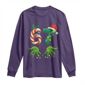 Funny Six Seven Christmas 67 Meme Gen Alpha Slang Elf Hands Long Sleeve Shirt TS11 Purple Print Your Wear
