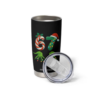 Funny Six Seven Christmas 67 Meme Gen Alpha Slang Elf Hands Tumbler Cup TS11 Print Your Wear